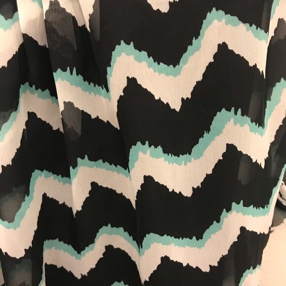 Love Reign Chevron Black Aqua Mini Dress Small Womens - Picture 4 of 6